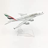 MOOKEENONE Modello di aviazione del modello di aeromobili di simulazione di modello di modello di 16cm A380 Emirates per Airbus