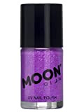 Moon Glow - Smalto glitter per unghie Neon UV 14ml Viola – produce un’incredibile brillantezza sotto l'illuminazione UV/luci scure