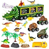 Morkka Transporter Dinosaur Truck Toy con luci lampeggianti Musica 26 set, tra cui piccoli dinosauri Dino Egg 3 Pull Back ...