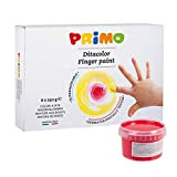 Morocolor PRIMO, Tempere per dipingere a dito in barattolo, 6 colori, tempere lavabili per bambini colori a tempera per dita ...