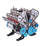 Morton3654Mam TECHING V8 - Modellino di motore, montaggio fai da te, in metallo, motore a 8 cilindri