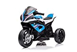 Moto Motocicletta Elettrica per Bambini BMW HP4 Race 12V - 3 Ruote Luci Led Suoni Mp3 (Blu)