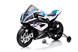 Moto Motocicletta Elettrica per Bambini BMW HP4 Sport 12V - Luci Led Suoni Mp3 Acceleratore (Banco)