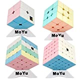 Moyu OJIN MoFang JiaoShi Meilong Bright Pink Series Cube Meilong Cube Stickerless Bundle 2x2 3x3 4x4 5x5 Cube Forsted Surface ...