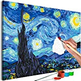 murando Dipingere con i Numeri Kit Notte stellata Van Gogh 60x40 cm DIY Fai da Te Quadri da Dipingere Numerati ...