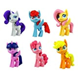 My Little Pony Pony - Set di 6 figure di amici con pony, motivo "Pinkie Pie, Twilight Sparkle, Applejack, Rarity, ...
