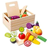 mysunny Frutta e Verdura Giocattolo, Cucina Magnetico Legno per Bambini Giocattoli, Cucina di Simulazione di educativi e percezione del Colore ...