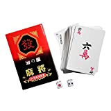 Naipes Tradizionali Cinesi di Mahjong, Poker Solitario di Mahjong, con 2 dadi per il gioco divertente delle carte da tavolo ...