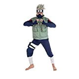 Naruto Costume Kakashi Hatake 8 Pezzi Blu Verde - S