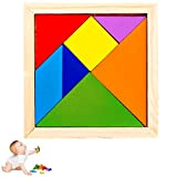 Nasoalne Tangram Puzzle, Puzzle Tangram in Legno Blocchi con Motivo a Forma Montessori, Puzzle di apprendimento educativo Giocattoli per Ragazze