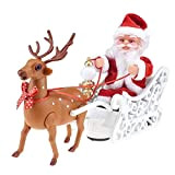 Natale, Babbo Natale Bambola Elk Slitta Auto Giocattolo Universale Elettrico con la Bambola di Musica casa Natale Decor Regali dei ...