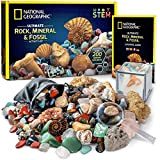 National Geographic - Kit di rocce e fossili – Una raccolta da 200 pezzi che comprende geodi, fossili veri, quarzo ...