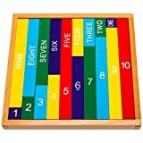 Natureich Giocattolo matematico 1-10 Montessori Legno per Imparare a contare con Barrette numerate in Lettere e cifre, Variopinto / Colore ...