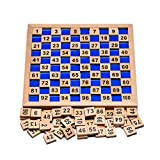 Natureich Puzzle Cento Cifre Tabelline 1-100 Montessori gioco in legno per imparare a contare con tessere numerate, variopinto/colore naturale/Gioco di ...