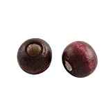NBEADS 6000Pcs Burgundy Dyed Round Wooden Beads 8X7mm,Lead Free,Hole: 3mm;About 6000Pcs/1000G