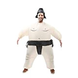 NBMNN Costume gonfiabile di Halloween per costume da sera Sumo, tuta gonfiabile, adatto per adulti e bambini (150-190 cm) bianco