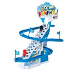 Neez Penguin Race Game, Playful Roller Coaster Playset con musica e luci LED lampeggianti, pulsante On/Off per bambini e bambini