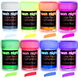 Neon Nights Vernice Fosforescente Auto Illuminante che Brilla al Buio, Fluorescente UV Accessori Party Blacklight, Set di 8