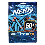 Nerf Hasbro Confezione ricarica Include 50 dardi 2.0 ufficiali, compatibile con tutti i blaster Elite, No Color, E9484EU5