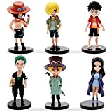 Nesloonp 6 pcs One Piece Mini Figures Set, Rufy Figure Action PVC Figure Collection One Piece Cake Toppers Mini Figure ...