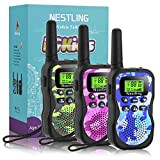 Nestling Walkie Talkie Bambini,8 Canali Ricetrasmittenti 2 Way Radio e VOX Scansione Auto Walky Talky,Torcia con LED (3 Pezzi Camouflage,Rosa,Verde,Blu)