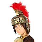 NET TOYS Casco da Romano per Bambini | Oro-Rosso | Straordinario Accessorio per Bambini Come complemento per Costume da centurione ...