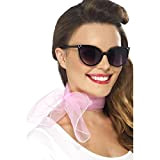 NET TOYS Fazzoletto Rosa Anni 50 Foulard Signora Donna Chiffon Accessorio da Collo Costume