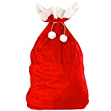 NET TOYS Sacco di Babbo Natale in Juta Rossa per Regali Doni strenne - 60 x 100 cm