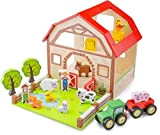 New Classic Toys 10850 - Casa della fattoria, in legno, multicolore