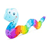 New Classic Toys Alphabet Puzzle-Snake, Multicolore, Serpente, 10533