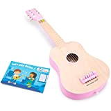 New Classic Toys- Chitarra da Giocattolo, Colore Bianco/Rosa, Deluxe - Naturel/Pink, 10302
