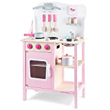 New Classic Toys Classic Rosso Giocattolo in Legno accessoriata per Bambini Educazione Tavola Divertimento Accessori da Cucina, Colore Pink, 11054
