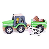 New Classic Toys Tractor with Trailer-Animals, Multicolore, 11941