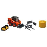 New Ray Mini Chargeuse Kubota SSV65 B/O Light & Sound Try Me 1/18° avec Accessoires-33133 CSS Trattore, Multicolore, 33133