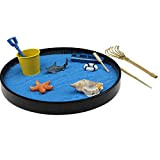 Newin Star Zen Garden Sandbox, Sea World Sandbox Mini Giardino Zen Sandbox Sand Vassoio Gioca Kit Sand Box Set Regalo ...