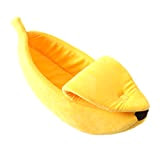 NewIncorrupt Pet Cat Bed House Cute Banana, Warm Soft Dogs Sofa Sleeping Playing Resting Bed