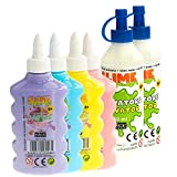 Nice Group - Slime Glue Pastel, Kit 4 Colle Assortite e 2 Attivatori