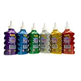 Nice Group - Slime Set Glitter Glue per bambini, con 6 colle da 180 ml e colori oro, argento, verde, ...