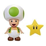 Nintendo - Jakks Super Mario 406794 - Toad verde con stella, 10 cm, Wave 23
