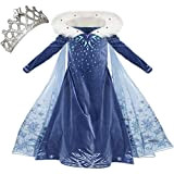NNDOLL  Princess Vestito Carnevale Bambina Abito Costume Bimbi Deluxe Elsa 131