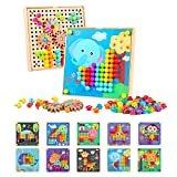 NUKied Bottoni per Bambini Apprendimento Mosaico Unghie Giocattolo con 5 Ingranaggis | 3D Puzzle Button Art Immagine Fungo Precoce |Educativo ...