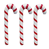 NUOBESTY 3pcs 87cm bastoncini da passeggio gonfiabili natalizi stampelle decorative palloncini decorativi stampelle per feste (rosso e bianco)