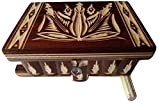Nuova bella magia di legno misteriosa scatola segreta mano difficile scatola intagliata (Marrone)
