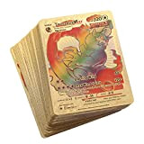 Nuovo 55 Carte Pokemo Arcobaleno Dorate in Lamina con Alto Attacco, Materiale in PVC. Versione Ingles. (Dorate Arcobaleno)
