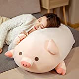 NYKAXI Carino Peluche Giocattolo Piggy Bambola Bambola Dormire con Cuscino Letto Super Morbido Giorno Regalo per Ragazze,60cm
