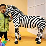 NYKAXI Zebra Bambola Simulazione Cavallo Peluche Giocattolo Grande Cavallo Animale Modello Bambola Decorazione Domestica,High,45cm