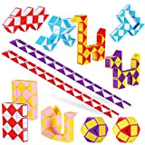 O-Kinee 12 Pack 24 Blocchi Magic Snake Cube, Mini Speed ​​Cubes, Snake Twist Puzzle Toys for Kids Party Bag Fillers, ...
