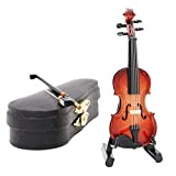 Obelunrp Modello di Violino in Miniatura, Violino in Legno Mini Strumento Musicale Modello Accessori per la Decorazione della casa delle ...