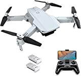 OBEST Mini Drone con Telecamera HD 4K, Posizionamento del Flusso Ottico a Doppia Videocamera, Mantenimento dell'altitudine, Modalità Senza Testa (Bianco)