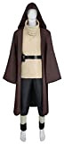 Obi Wan Kenobi Costume da bambino adulto Jedi Robe tunica con cappuccio mantello completo completo completo di completi uniformi per ...